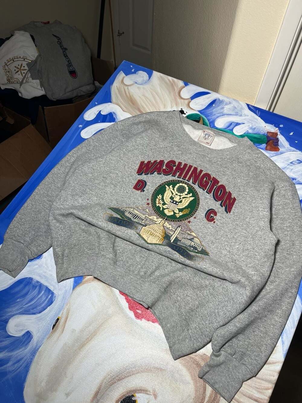 Vintage Delta Washington D.C. Nations Capital Graphic Sweatshirt Size M